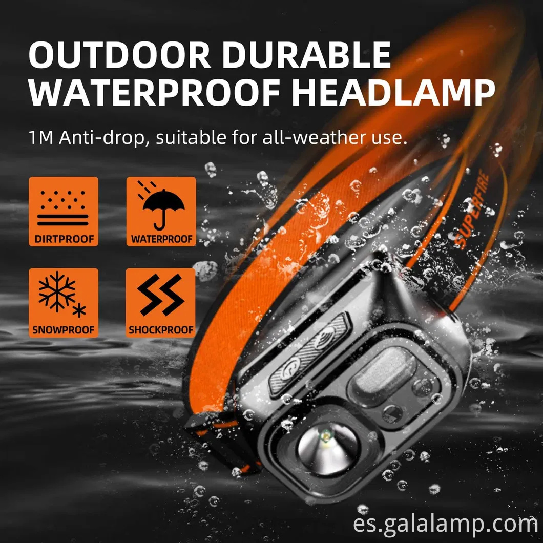 Faros portátiles con 9 modos, recargables, ideales para acampar